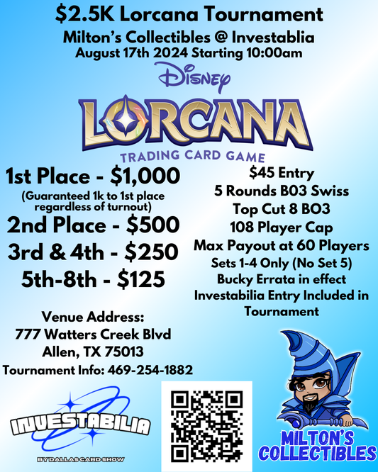 Lorcana $2.5K Tournament Entry